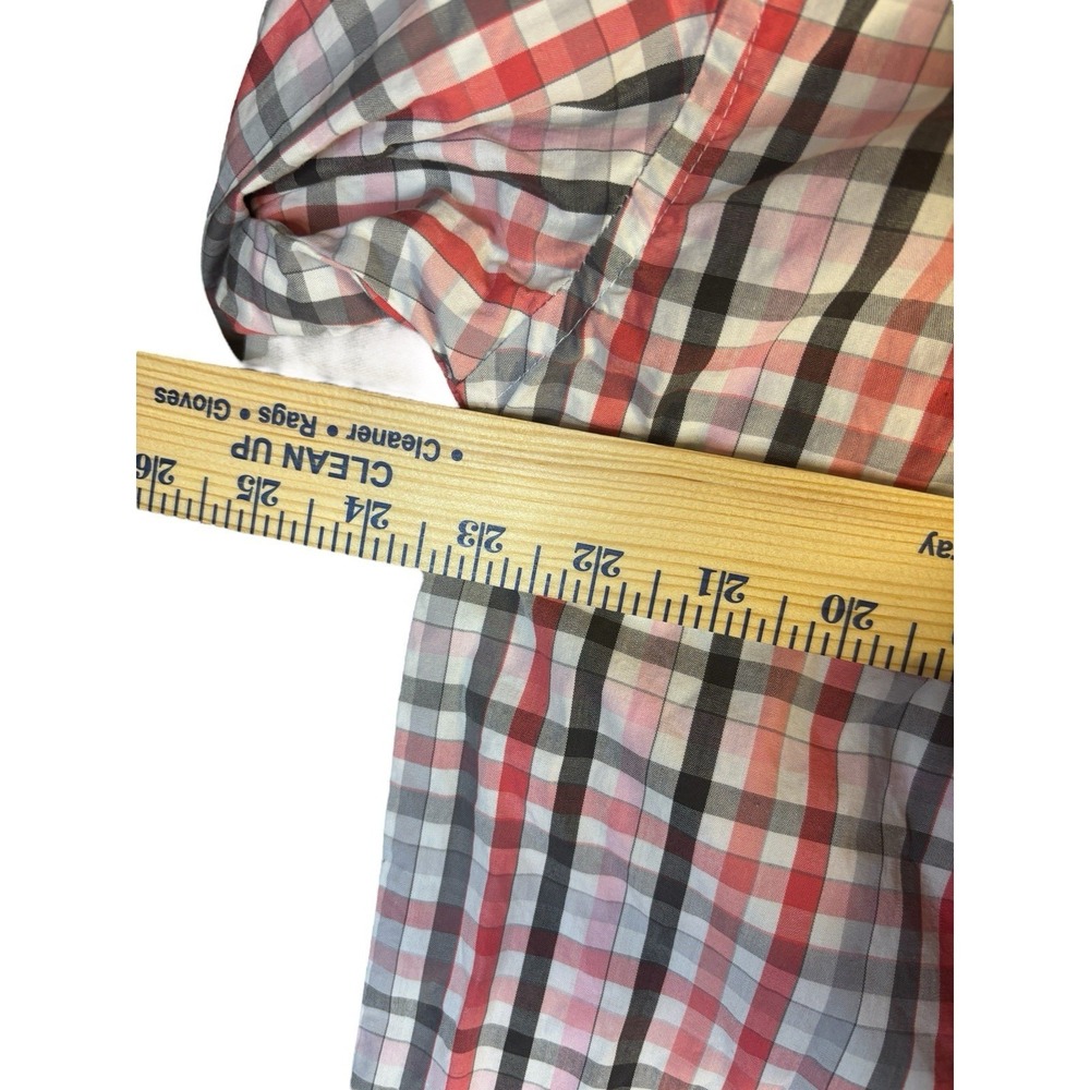 Wrangler‎ Shirt Mens Large Tall Button Up Western Plaid Pink Ribbon - Picture 4 of 7